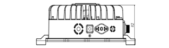 風(fēng)冷式 3.3KW72V 車載充電機 電動車充電器機械尺寸圖  左視圖
